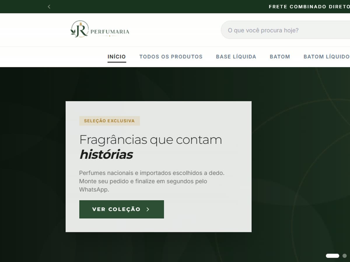 Site do projeto JR Perfumaria